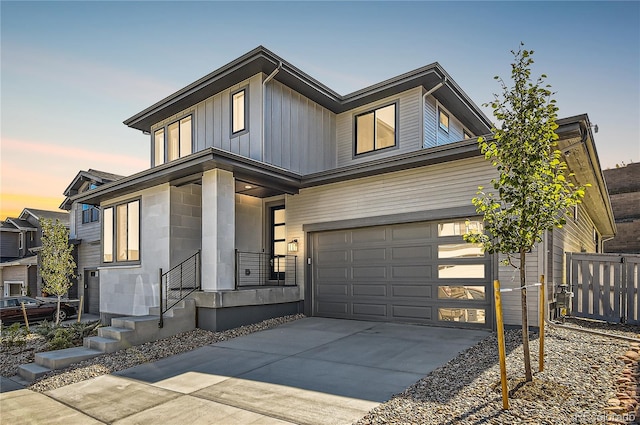 view of front facade with a garage