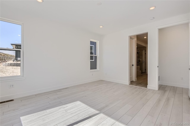 empty room featuring light wood-type flooring