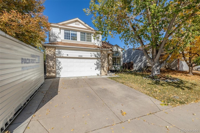 view of front of property featuring a garage