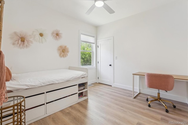 2844 Quitman St, Denver, CO 80212 - bedroom featuring wood finished floors, baseboards, and ceiling fan