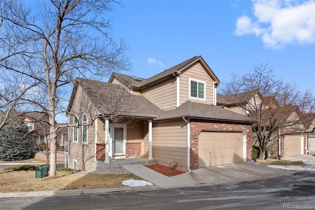 view of front of home with a garage