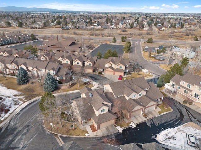 bird's eye view featuring a mountain view