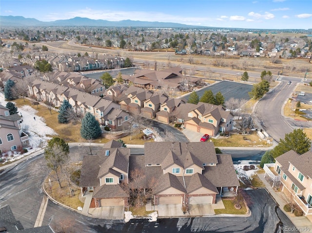 aerial view with a mountain view