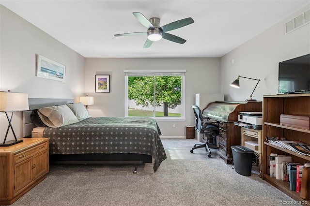 9747 W Peakview Dr, Littleton, CO 80123 - bedroom with carpet, a desk, and ceiling fan