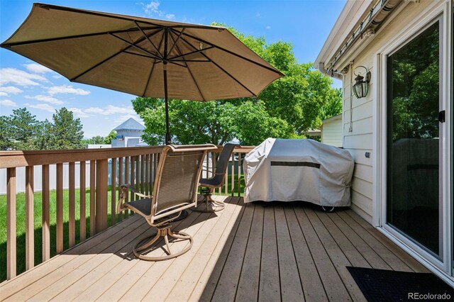 9747 W Peakview Dr, Littleton, CO 80123 - deck featuring area for grilling