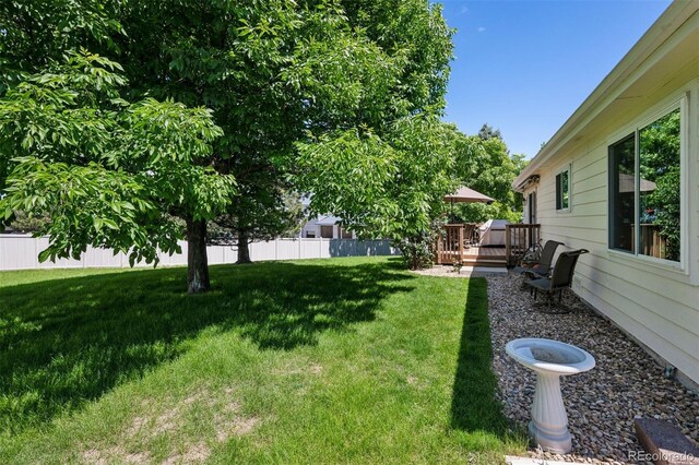 9747 W Peakview Dr, Littleton, CO 80123 - view of yard featuring a wooden deck