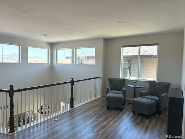 9482 Kendrick Way, Arvada, CO 80007 - living area featuring wood finished floors, plenty of natural light, and baseboards