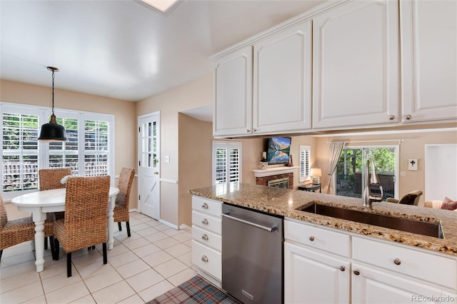 6624 S Sycamore St, Littleton, CO 80120 - kitchen with dishwasher, a sink, pendant lighting, and plenty of natural light