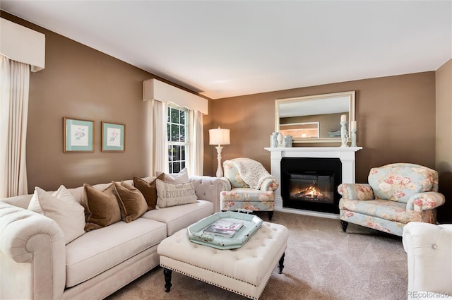 6624 S Sycamore St, Littleton, CO 80120 - carpeted living area featuring a glass covered fireplace
