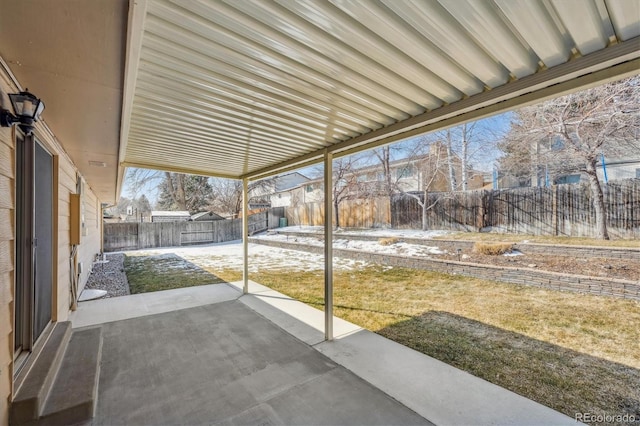 view of patio with a fenced backyard