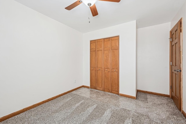 1843 S Pierson Ct, Lakewood, CO 80232 - unfurnished bedroom with carpet floors, a closet, and a ceiling fan