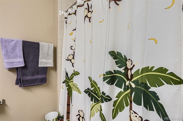 full bathroom with a shower with curtain