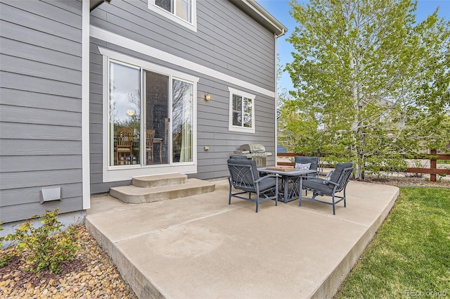 view of patio / terrace featuring a grill