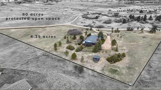 aerial view with a rural view