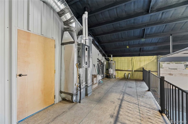 view of patio / terrace featuring water heater