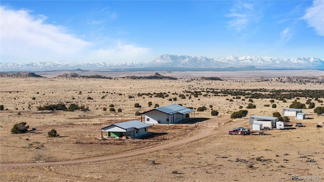 aerial view with a mountain view