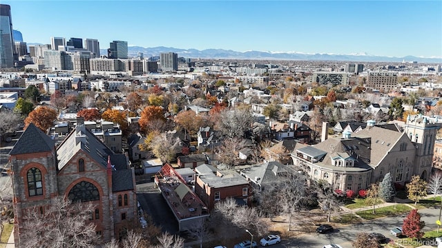 aerial view featuring a mountain view