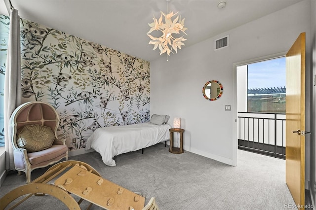 2565 Champa St, Denver, CO 80205 - carpeted bedroom featuring baseboards and wallpapered walls