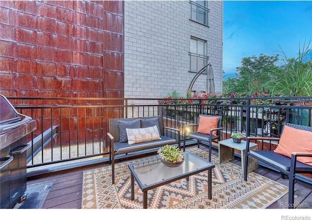 2565 Champa St, Denver, CO 80205 - wooden terrace with grilling area