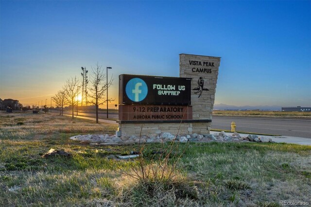 view of community sign