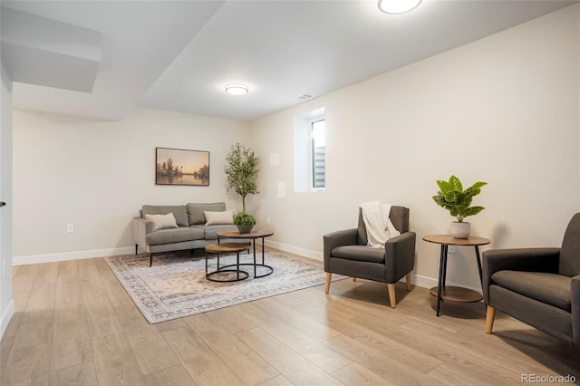 living room featuring light hardwood / wood-style flooring