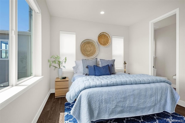 174 Rockingham Cir, Castle Pines, CO 80108 - bedroom with baseboards, wood finished floors, and recessed lighting
