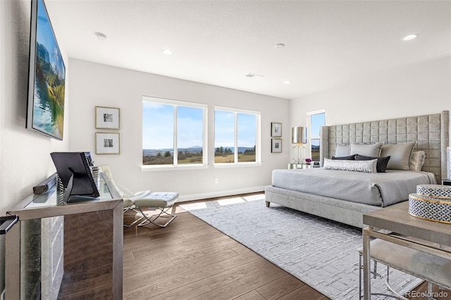 174 Rockingham Cir, Castle Pines, CO 80108 - bedroom featuring wood finished floors, recessed lighting, and baseboards