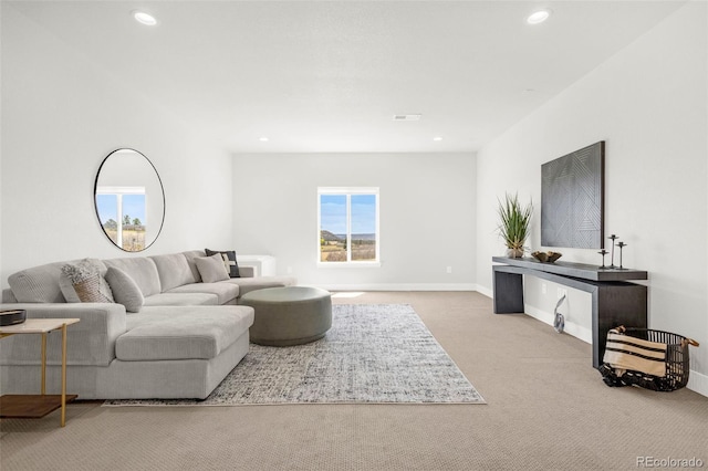 174 Rockingham Cir, Castle Pines, CO 80108 - carpeted living room with recessed lighting and baseboards