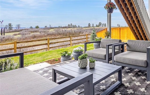 174 Rockingham Cir, Castle Pines, CO 80108 - wooden terrace featuring a fenced backyard and a patio