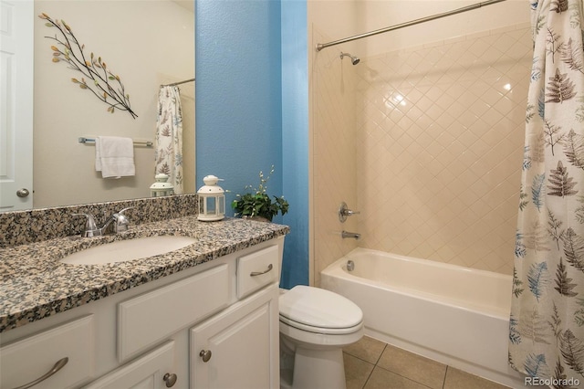 4722 S Netherland St, Centennial, CO 80015 - full bath featuring vanity, shower / tub combo, and tile patterned floors