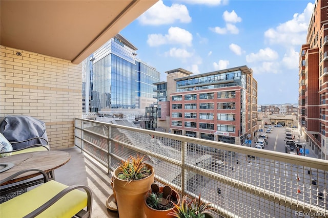 1610 Little Raven St Unit 407, Denver, CO 80202 - balcony with area for grilling and a view of city