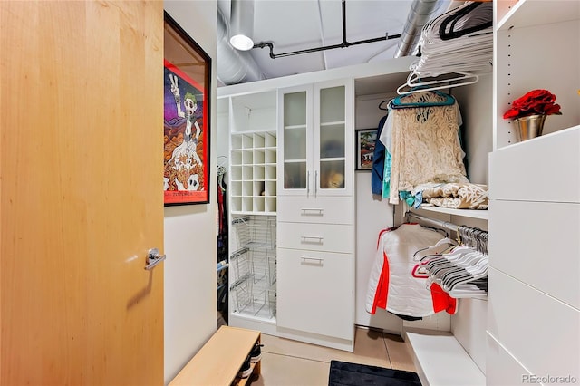 interior space featuring tile patterned flooring