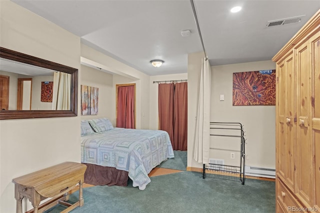 12191 Tecumseh Trl, Conifer, CO 80433 - carpeted bedroom featuring a baseboard radiator