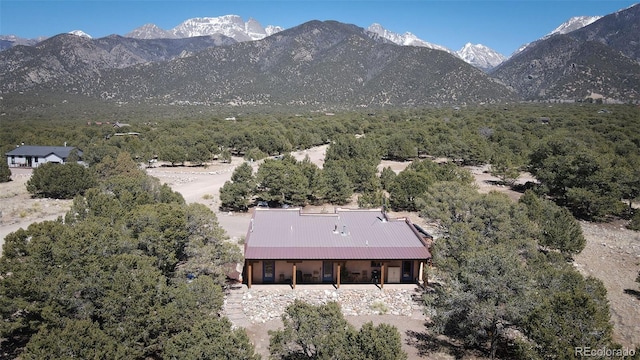 3713 Enchanted Way, Crestone, CO 81131 - aerial view with a mountain view and a forest view