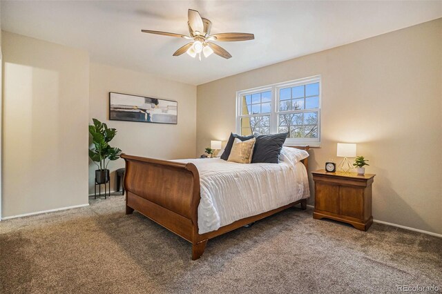 5573 S Lowell Blvd, Littleton, CO 80123 - carpeted bedroom featuring baseboards and a ceiling fan