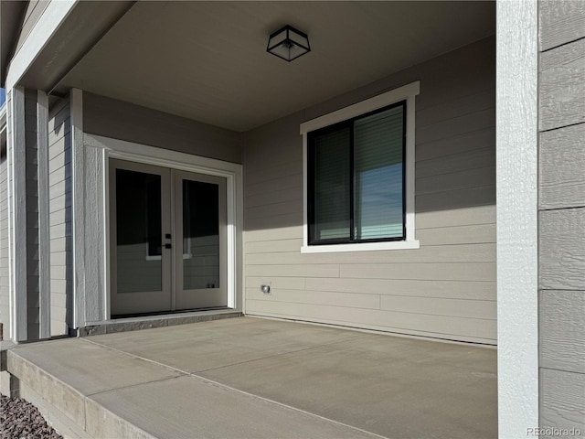 view of patio / terrace featuring french doors