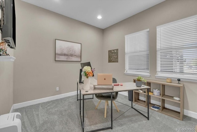 19409 W 88th Dr, Arvada, CO 80007 - carpeted office space featuring baseboards and recessed lighting