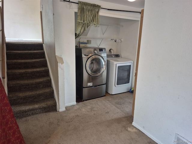 1415 S Pitkin Ct, Aurora, CO 80017 - washroom with washing machine and dryer, carpet floors, and baseboards