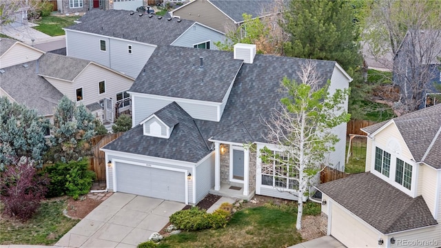 aerial perspective of suburban area