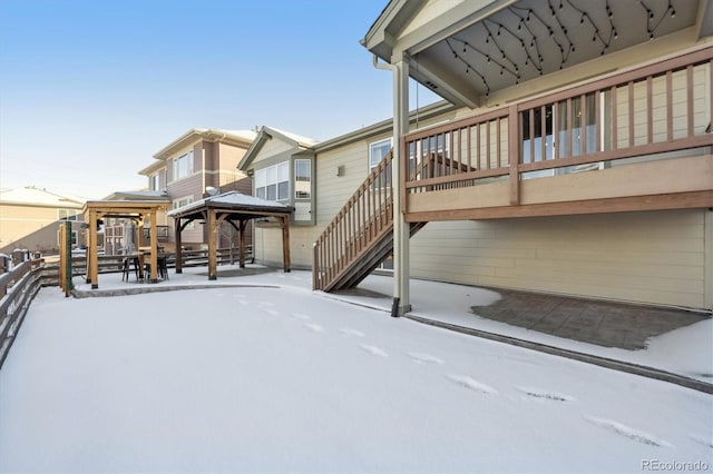 exterior space featuring a gazebo