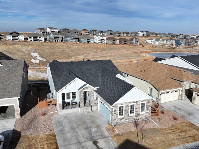 aerial view featuring a residential view