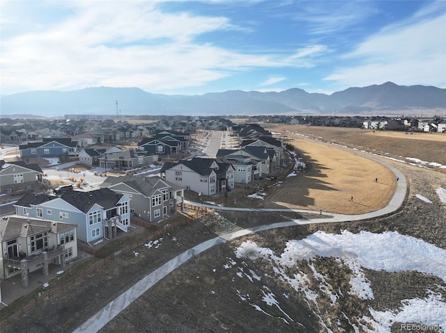 view of mountain feature featuring a residential view