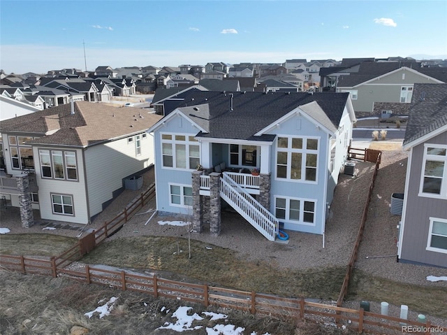 drone / aerial view with a residential view