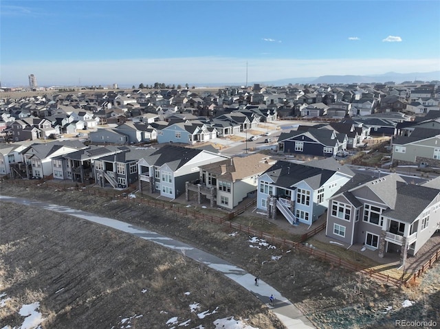 drone / aerial view with a residential view