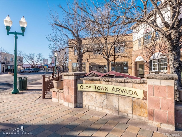 view of community sign