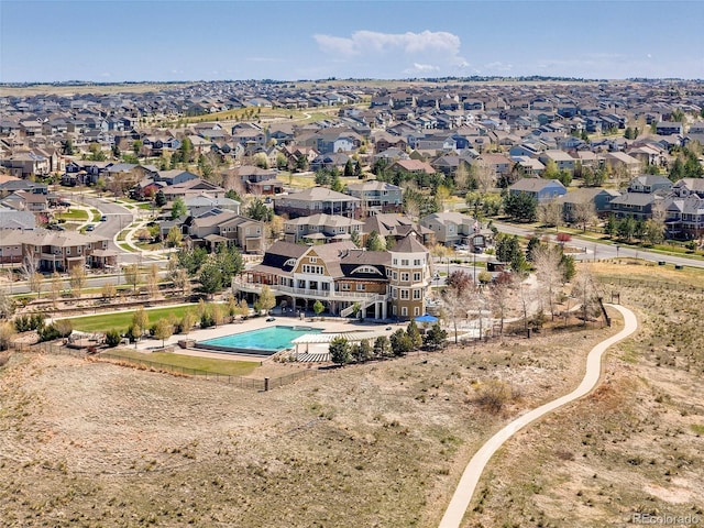 drone / aerial view featuring a residential view