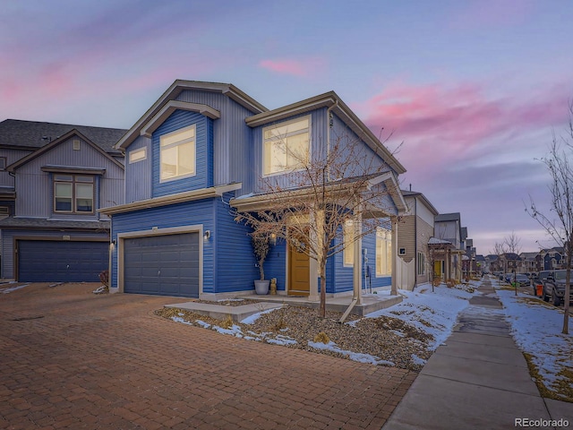 view of front of home featuring a garage