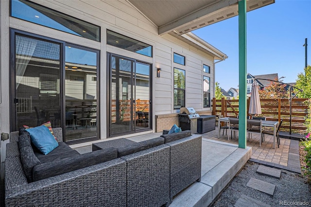 10179 E 59th N Pl, Denver, CO 80238 - view of patio / terrace with outdoor lounge area, outdoor dining area, and area for grilling