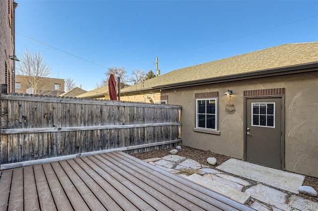 wooden terrace with fence