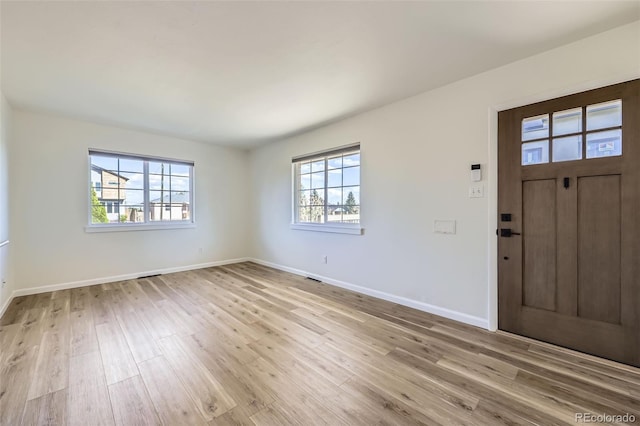 951 Tennyson St, Denver, CO 80204 - foyer featuring a wealth of natural light, baseboards, and light wood-style floors